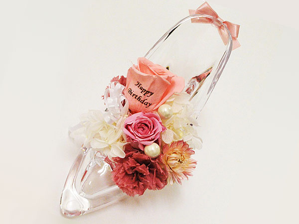 【シンデレラの靴】花びらメッセージ プリザーブドフラワーの写真
